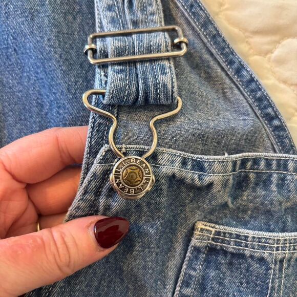L.L. Bean Vintage Kid's Denim Bib Overalls Size M - Picture 4 of 7